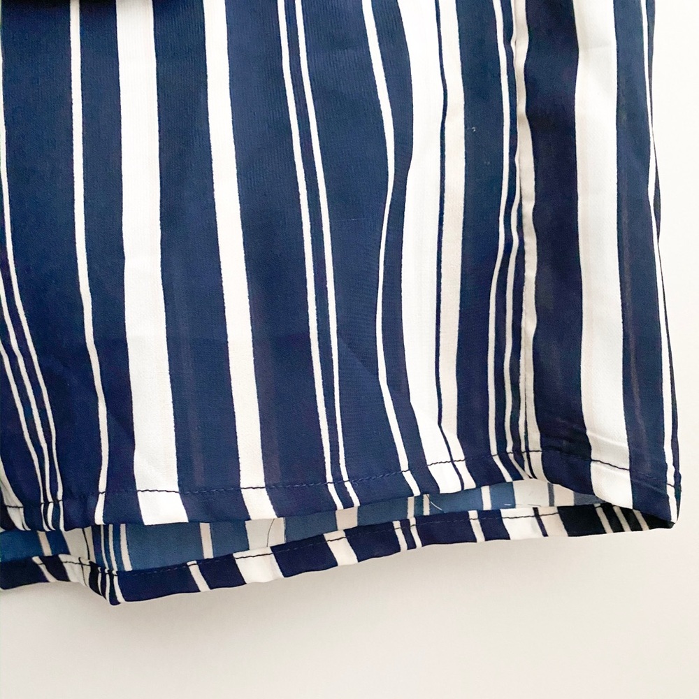NWT JAPNA Navy White Stripes Maxi Romper - Picture 4 of 6